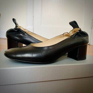Everlane The Italian Leather Day Heel, black, size 5, regular